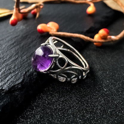 Amethyst Gemstone Ring Sterling Silver - Mystical Rose Gems