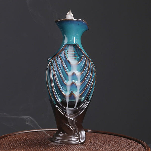 Backflow Ceramic Smoke Incense Burner - Mystical Rose Gems