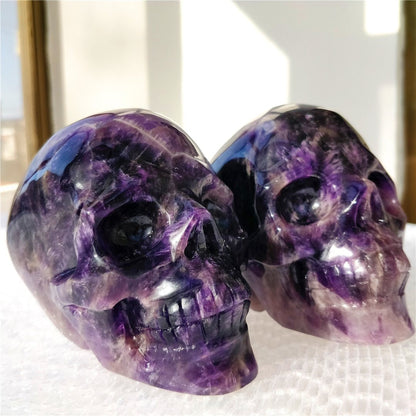 Brazilian Dream Amethyst Hand-Carved Skull - Mystical Rose Gems