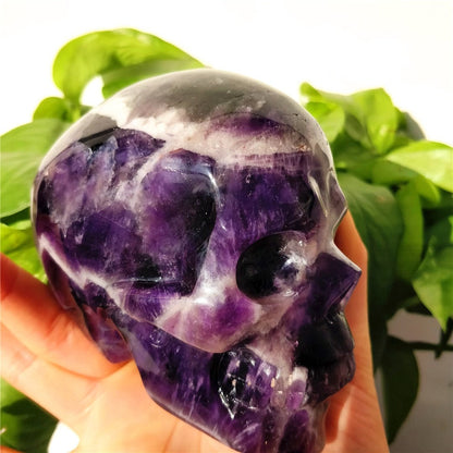 Brazilian Dream Amethyst Hand-Carved Skull - Mystical Rose Gems