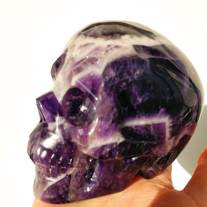 Brazilian Dream Amethyst Hand-Carved Skull - Mystical Rose Gems