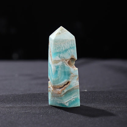 Caribbean Blue Calcite Crystal Point Tower (Rough) - Mystical Rose Gems