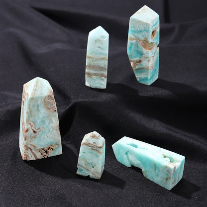 Caribbean Blue Calcite Crystal Point Tower (Rough) - Mystical Rose Gems