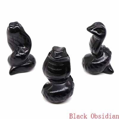 Carved Stone Snake Statue - Mystical Rose Gems