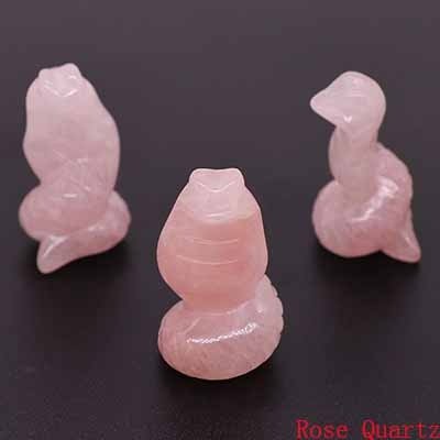 Carved Stone Snake Statue - Mystical Rose Gems