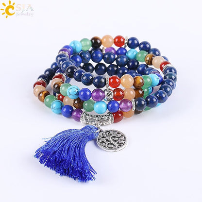 Chakra Multilayer Stone Bracelets - Mystical Rose Gems