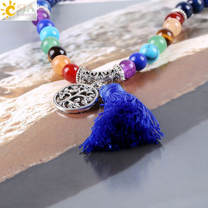 Chakra Multilayer Stone Bracelets - Mystical Rose Gems