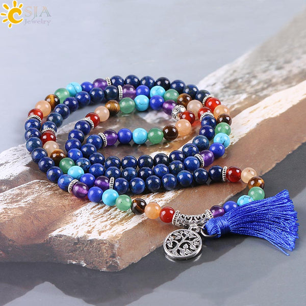 Chakra Multilayer Stone Bracelets - Mystical Rose Gems