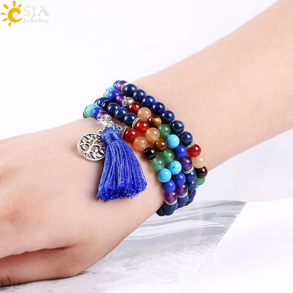 Chakra Multilayer Stone Bracelets - Mystical Rose Gems