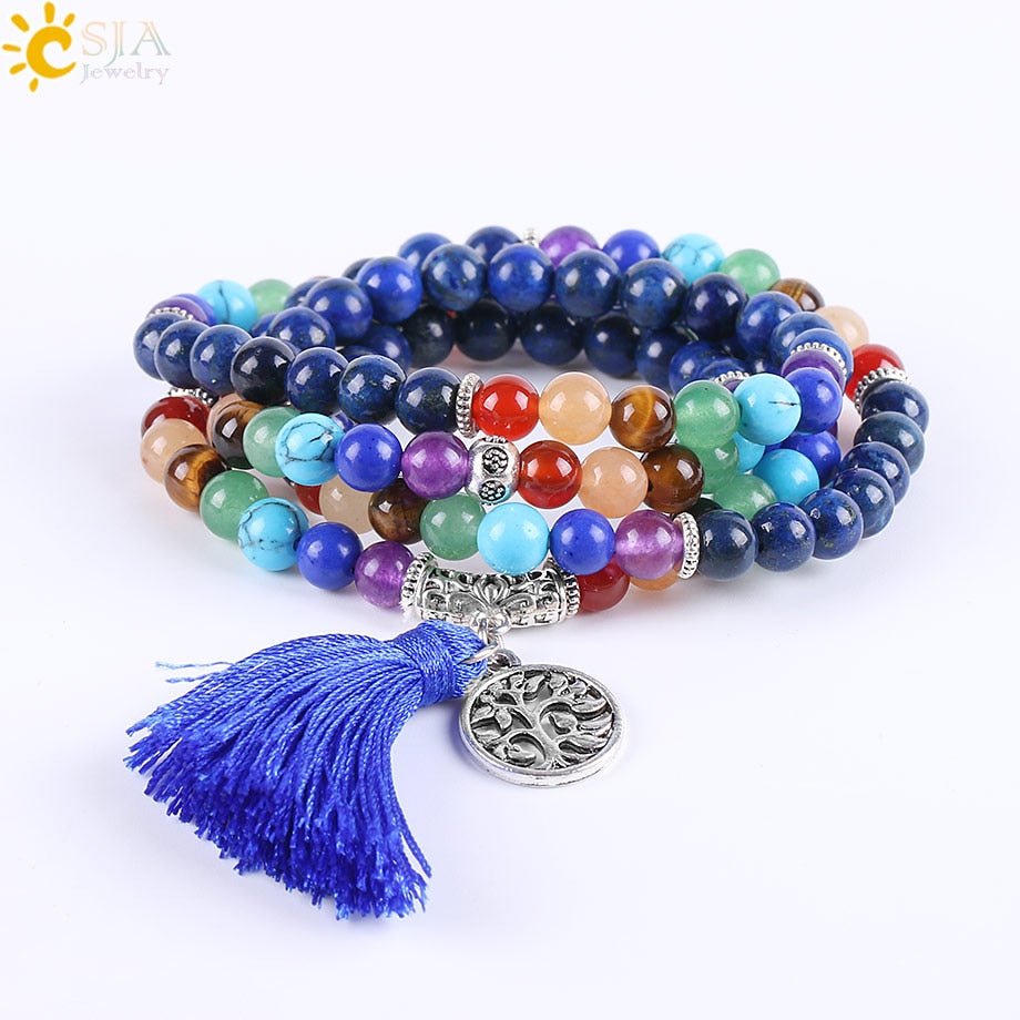 Chakra Multilayer Stone Bracelets - Mystical Rose Gems