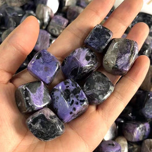 Charoite Polished Stones for the Crown Chakra - Mystical Rose Gems