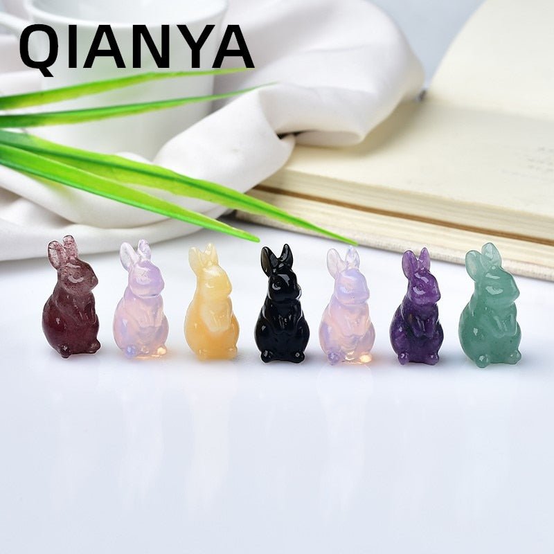 Crystal Bunny Rabbits - Year of the Rabbit - Mystical Rose Gems