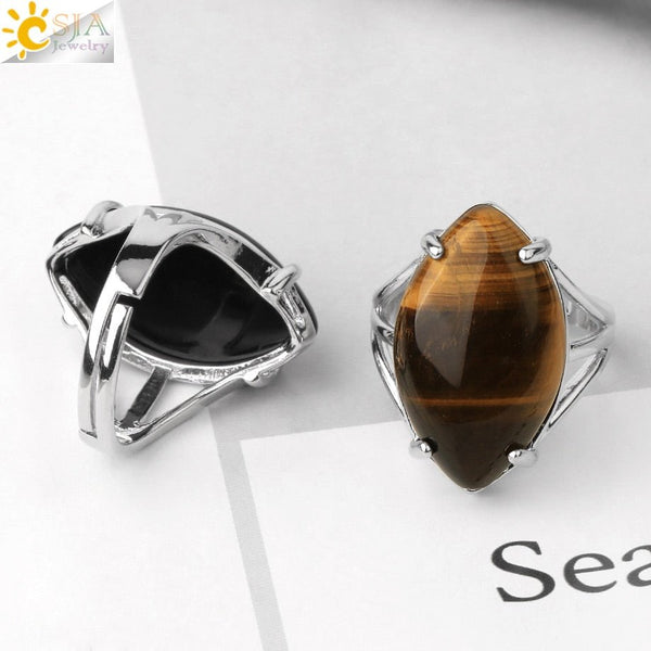 Crystal Stone Rings Marquise Style - Mystical Rose Gems