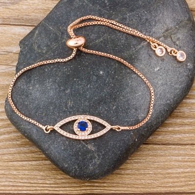 Evil Eye Charm Bracelet - Mystical Rose Gems