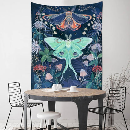 Flower Butterfly Pattern Tapestry - Mystical Rose Gems