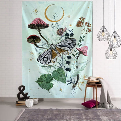 Flower Butterfly Pattern Tapestry - Mystical Rose Gems