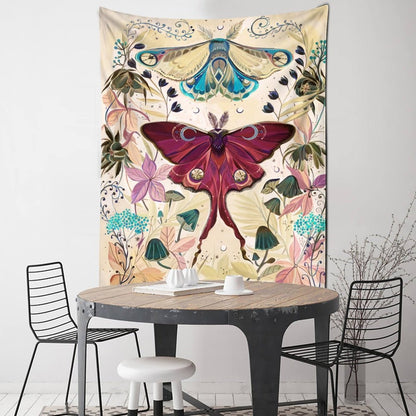 Flower Butterfly Pattern Tapestry - Mystical Rose Gems