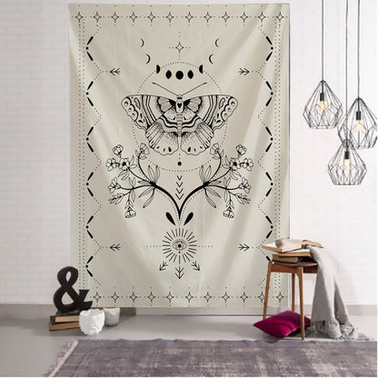 Flower Butterfly Pattern Tapestry - Mystical Rose Gems