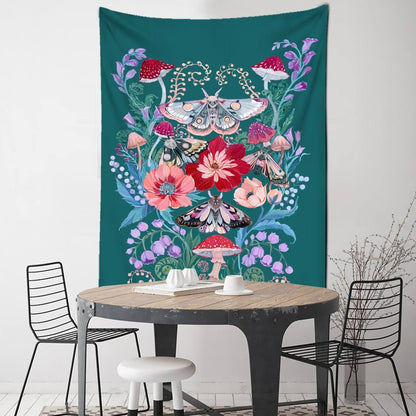 Flower Butterfly Pattern Tapestry - Mystical Rose Gems