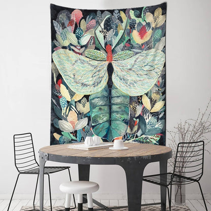 Flower Butterfly Pattern Tapestry - Mystical Rose Gems