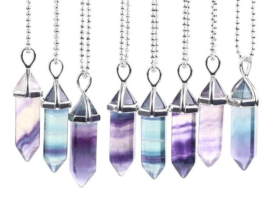 Fluorite Crystal Pendant - 3 Varieties! - Mystical Rose Gems