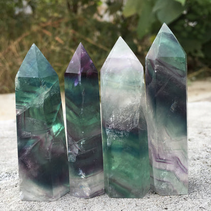 Fluorite Quartz Crystal Point - Mystical Rose Gems