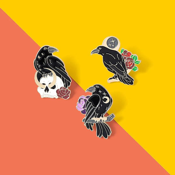 Gothic Crow Pins - Mystical Rose Gems