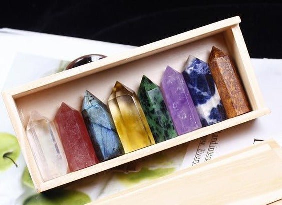Hand-Carved Crystal Points with Box - Mystical Rose Gems