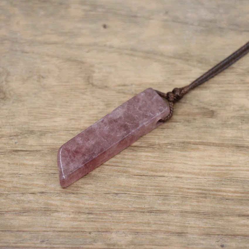 Healing Crystal Natural Stone Slice Pendants - Mystical Rose Gems