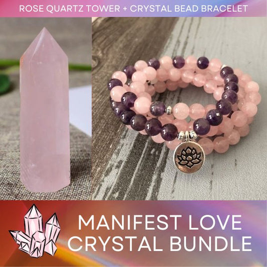 Manifest Love Crystal Bundle - Mystical Rose Gems