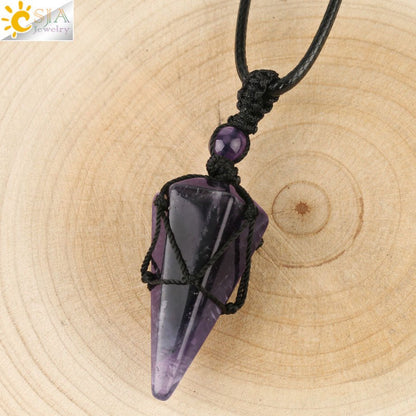 Natural Stone Healing Crystal Necklaces - Mystical Rose Gems