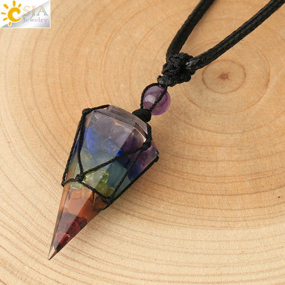 Natural Stone Healing Crystal Necklaces - Mystical Rose Gems