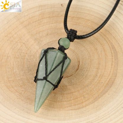 Natural Stone Healing Crystal Necklaces - Mystical Rose Gems