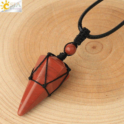 Natural Stone Healing Crystal Necklaces - Mystical Rose Gems