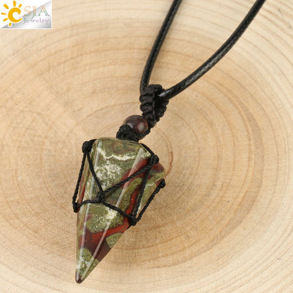 Natural Stone Healing Crystal Necklaces - Mystical Rose Gems