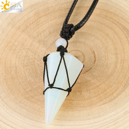 Natural Stone Healing Crystal Necklaces - Mystical Rose Gems