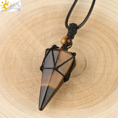 Natural Stone Healing Crystal Necklaces - Mystical Rose Gems