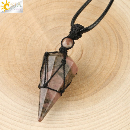 Natural Stone Healing Crystal Necklaces - Mystical Rose Gems