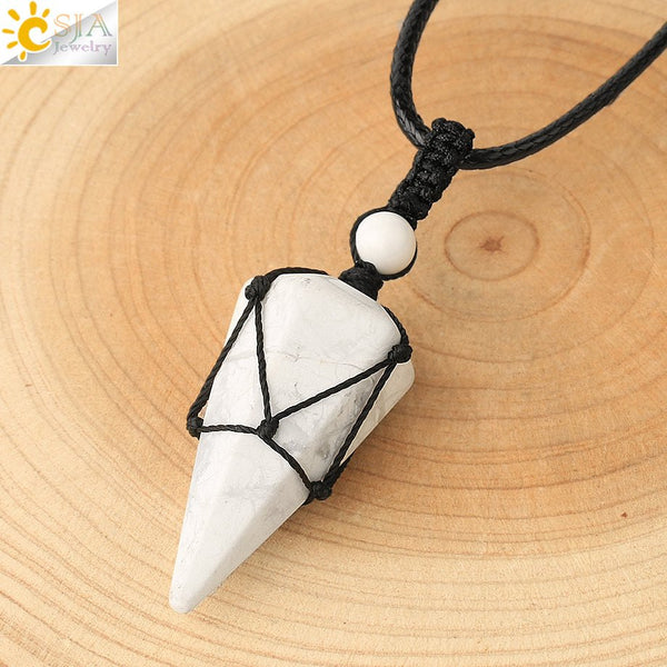 Natural Stone Healing Crystal Necklaces - Mystical Rose Gems
