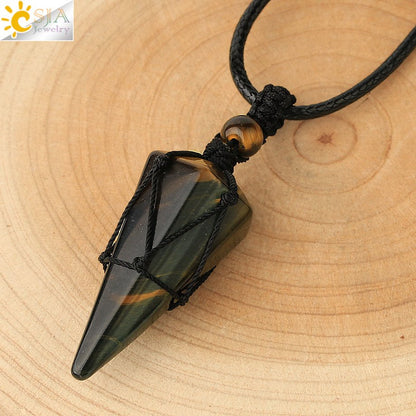 Natural Stone Healing Crystal Necklaces - Mystical Rose Gems