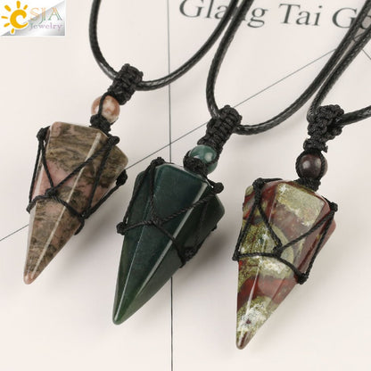 Natural Stone Healing Crystal Necklaces - Mystical Rose Gems