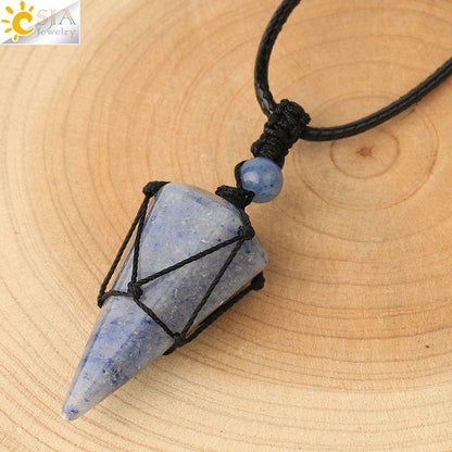 Natural Stone Healing Crystal Necklaces - Mystical Rose Gems