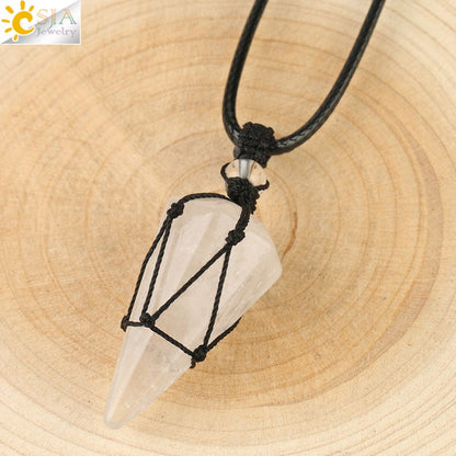 Natural Stone Healing Crystal Necklaces - Mystical Rose Gems