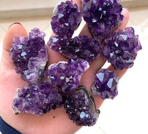 Raw Amethyst Crystal Clusters - Mystical Rose Gems