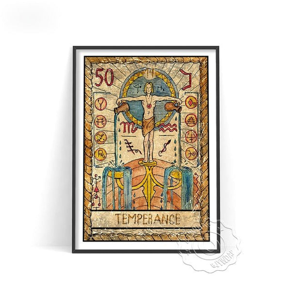 Retro Style Tarot Card Posters - Mystical Rose Gems