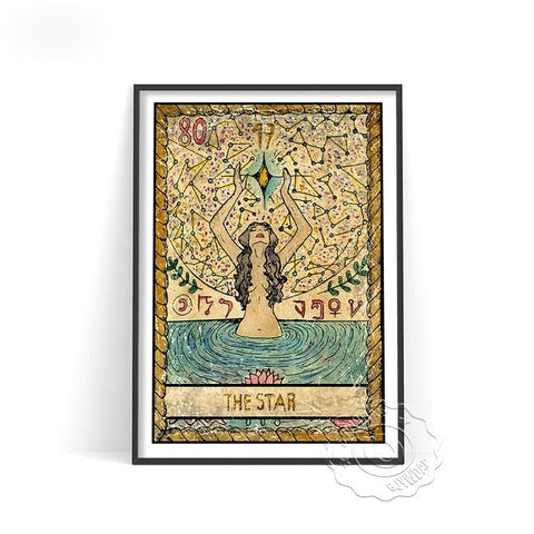 Retro Style Tarot Card Posters - Mystical Rose Gems