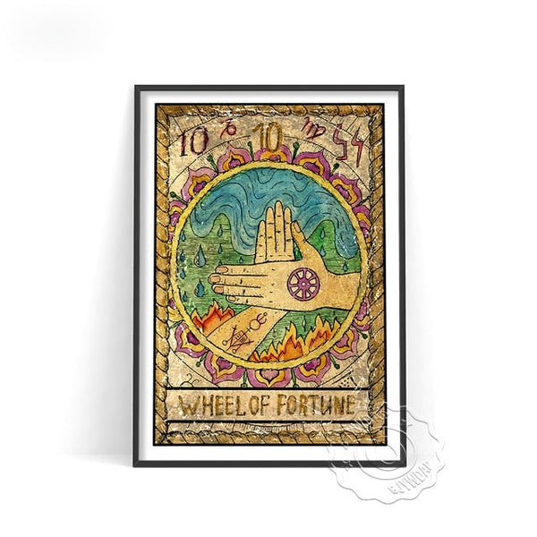 Retro Style Tarot Card Posters - Mystical Rose Gems