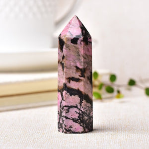 Rhodonite Crystal Tower - Mystical Rose Gems