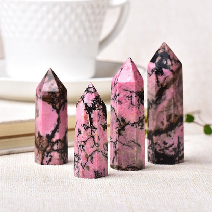 Rhodonite Crystal Tower - Mystical Rose Gems