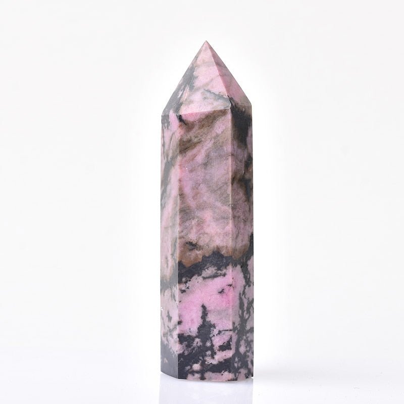 Rhodonite Crystal Tower - Mystical Rose Gems